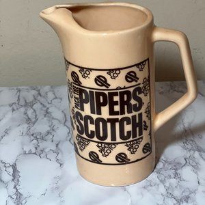 100 Pipers Scotch Pitcher Graphic Design Seagram's Vintage 1970s Bar Ware